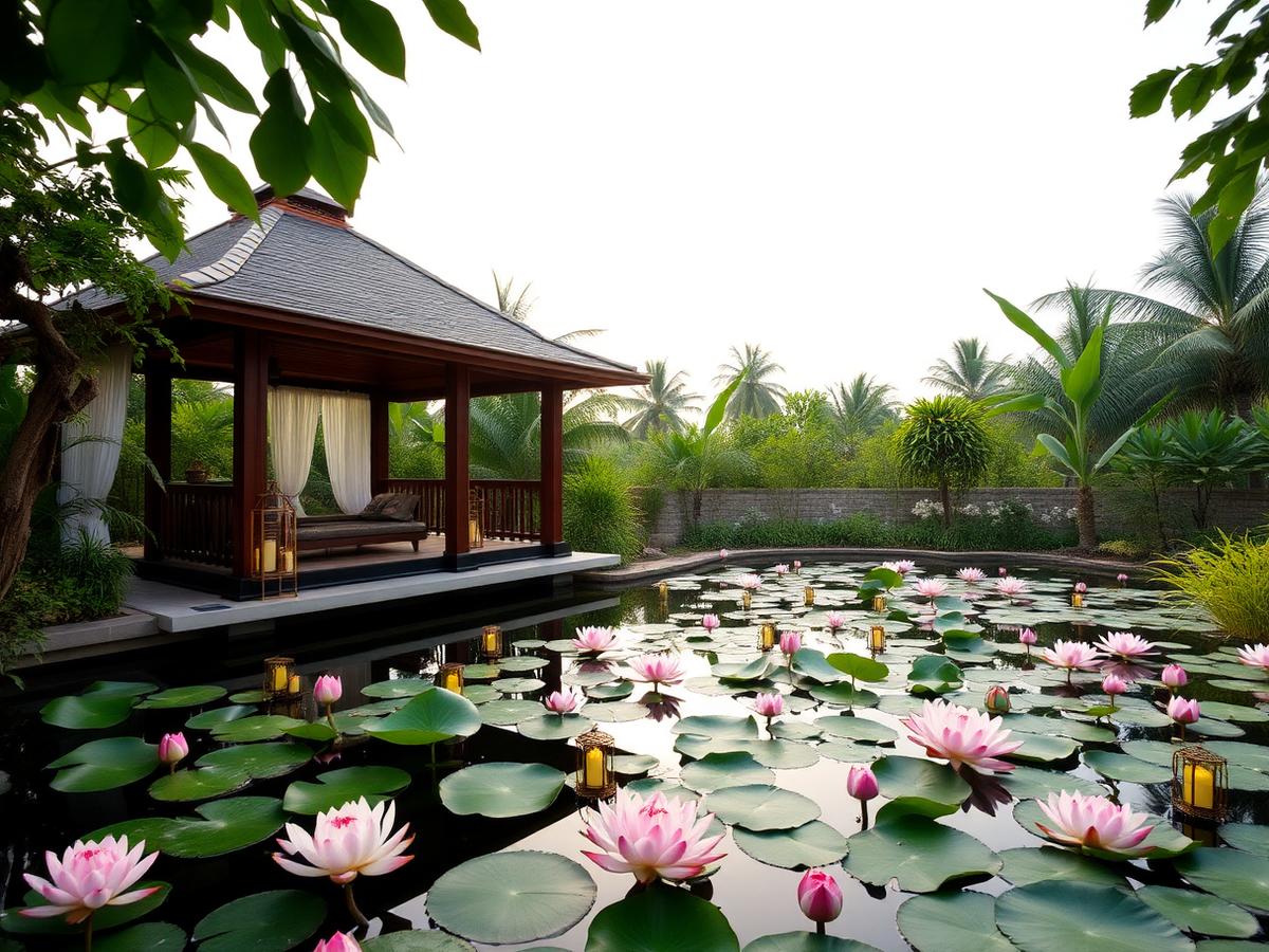 Spa pavilion at first light