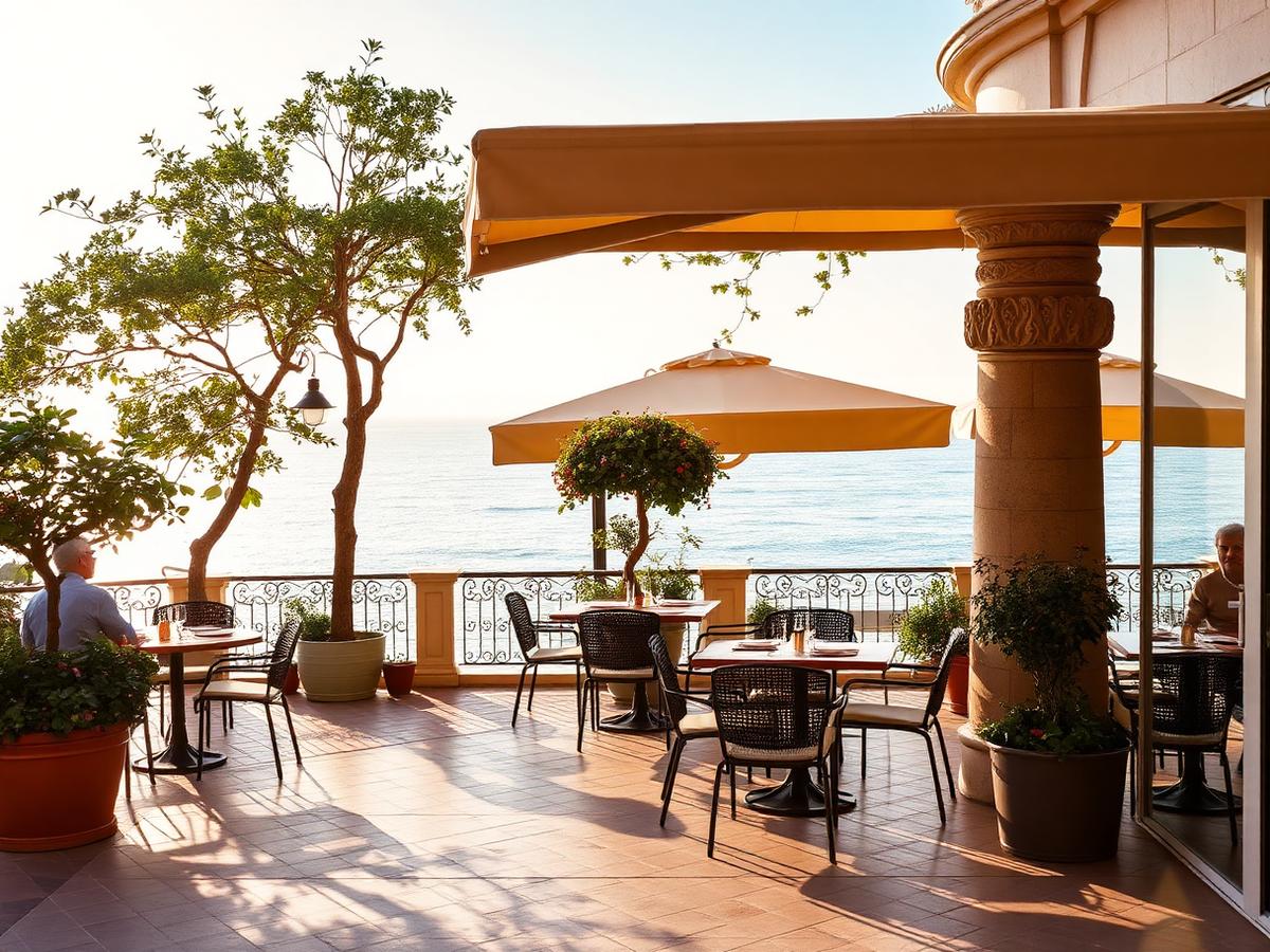 Riviera terrace, golden hour